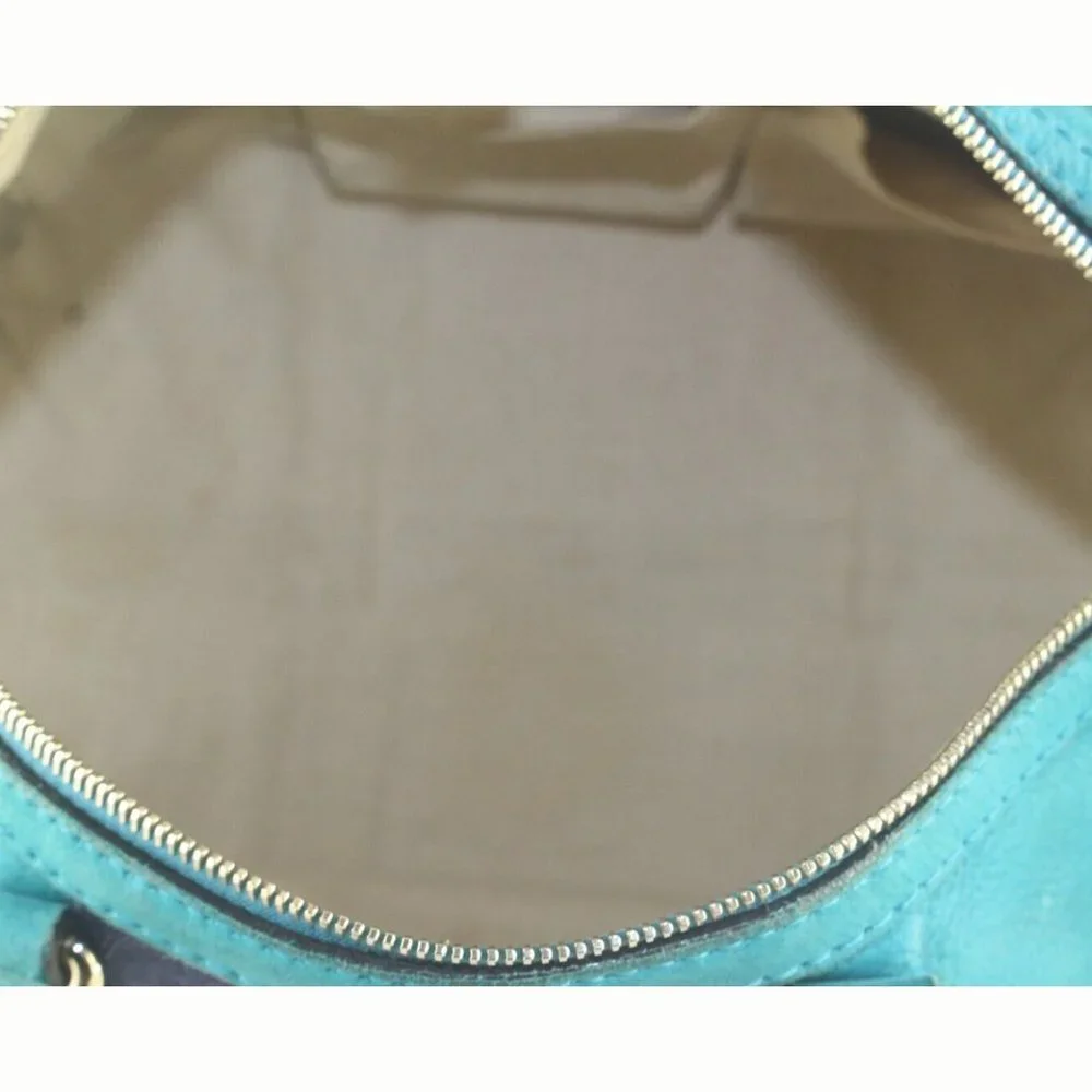 GUCCI Teal Nubuck Leather Boston Bag Joy 6GG1026K